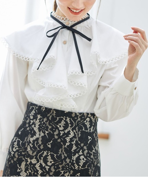 リボン付きラッフルフリルブラウス シャツ ブラウス Tocco Closet トッコ クローゼット のファッション通販 Zozotown