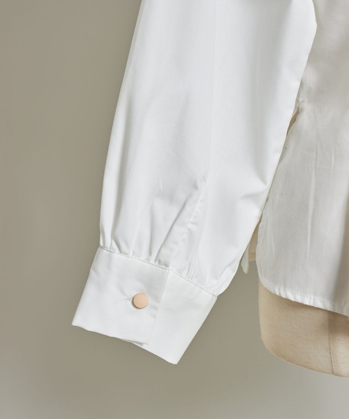 tocco closet（トッコ　クローゼット）の「リボン付きラッフルフリルブラウス（シャツ/ブラウス・レディース・オフホワイト/ブラック・M）」の5枚目の写真