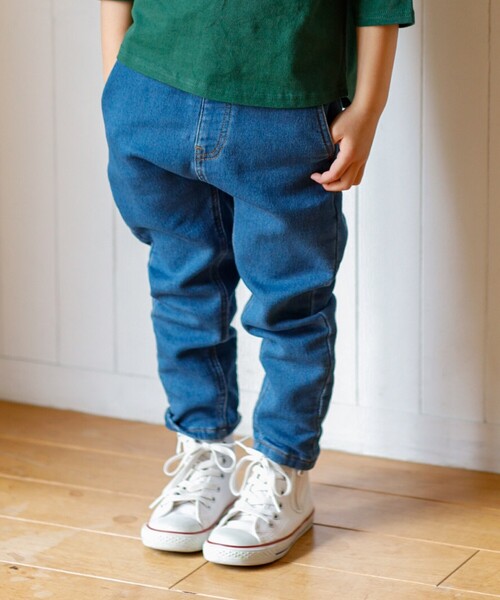 THE SHOP TK (ザ ショップ ティーケー )の「◆【100-140】【柔らか素材】ガーデナーパンツ(デニムパンツ・キッズ・ネイビー/ブルー・11/10/12/13/14)」の2枚目の写真