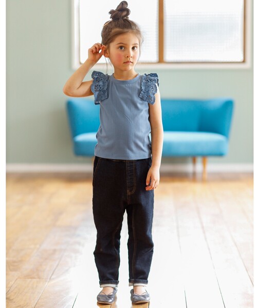 THE SHOP TK (ザ ショップ ティーケー )の「◆【100-140】【柔らか素材】ガーデナーパンツ(デニムパンツ・キッズ・ネイビー/ブルー・11/10/12/13/14)」の8枚目の写真