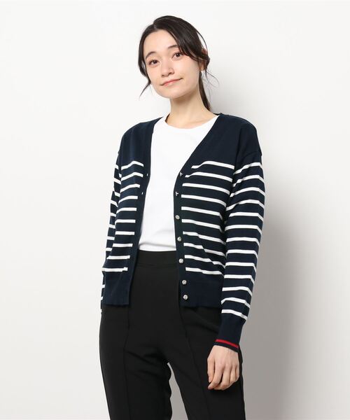 Te chichi（テチチ）の「Vネックカーディガン（カーディガン/ボレロ・レディース・ベージュ/ネイビー/ピンク/グリーン・ﾌﾘ-）」の8枚目の写真