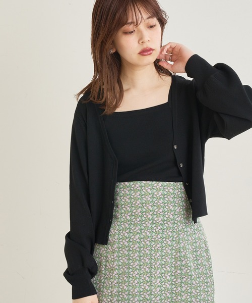 natural couture(ナチュラルクチュール)の「【WEB限定】組み合わせ次第でコーデの幅が広がる!深Vショート丈ニットアンサンブル(アンサンブル・レディース・アイボリー/ブラック/モカ/グリーン・FREE)」の11枚目の写真