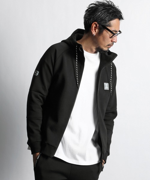 The DUFFER of ST.GEORGE（ザダファーオブセントジョージ）の「〔BLACK LABEL〕"SORONA" DK ZIP PARKA：セットアップ ダンボールニット フルジップパーカー（パーカー・メンズ・ブラック/グレー・SMALL/MEDIUM/LARGE/X-LARGE）」の2枚目の写真