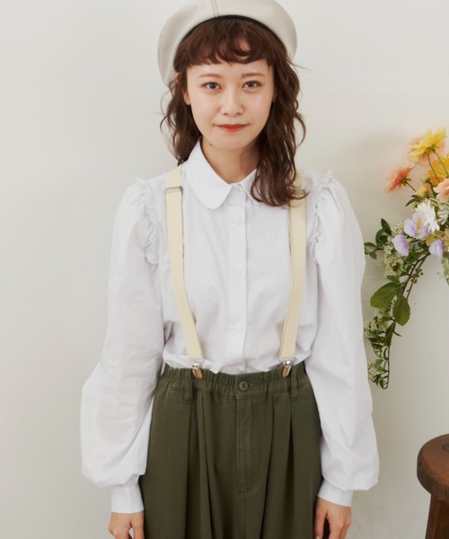 MERLOT（メルロー）の「ベーシックフリルシャツ（シャツ/ブラウス・レディース・ホワイト/ブラック・FREE）」の8枚目の写真