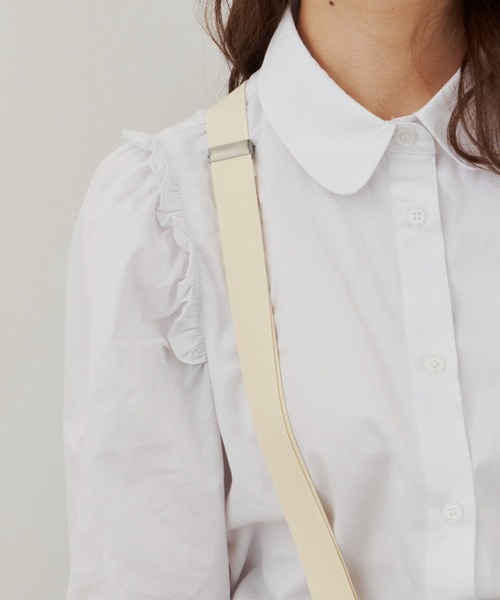 MERLOT（メルロー）の「ベーシックフリルシャツ（シャツ/ブラウス・レディース・ホワイト/ブラック・FREE）」の6枚目の写真