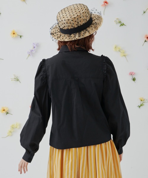 MERLOT（メルロー）の「ベーシックフリルシャツ（シャツ/ブラウス・レディース・ホワイト/ブラック・FREE）」の15枚目の写真