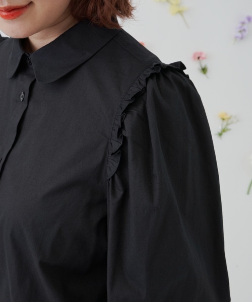 MERLOT（メルロー）の「ベーシックフリルシャツ（シャツ/ブラウス・レディース・ホワイト/ブラック・FREE）」の17枚目の写真