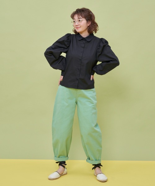 MERLOT（メルロー）の「ベーシックフリルシャツ（シャツ/ブラウス・レディース・ホワイト/ブラック・FREE）」の21枚目の写真