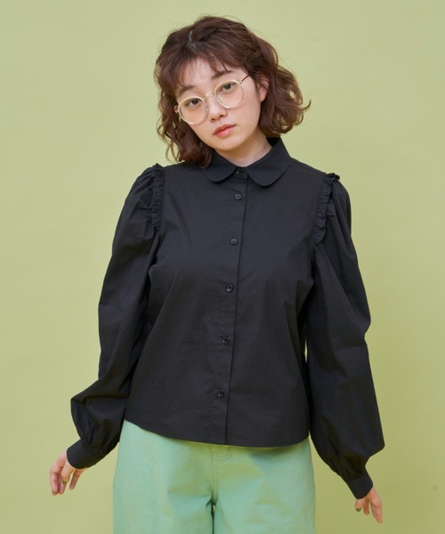 MERLOT（メルロー）の「ベーシックフリルシャツ（シャツ/ブラウス・レディース・ホワイト/ブラック・FREE）」の20枚目の写真