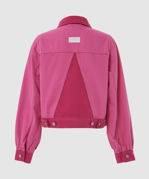 GANNI（ガニー）の「Overdyed Cutline Denim（デニムジャケット・レディース・ピンク・38/36）」の2枚目の写真