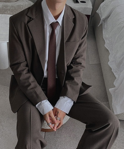 ASCLO（エジュクロ）の「ASCLO  Newtro Blazer（テーラードジャケット・メンズ・ブラック/ベージュ/チェック・MEDIUM/LARGE）」の3枚目の写真