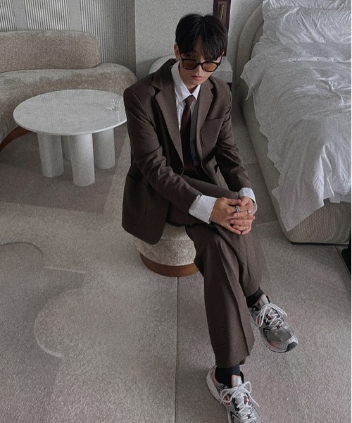 ASCLO（エジュクロ）の「ASCLO  Newtro Blazer（テーラードジャケット・メンズ・ブラック/ベージュ/チェック・MEDIUM/LARGE）」の14枚目の写真