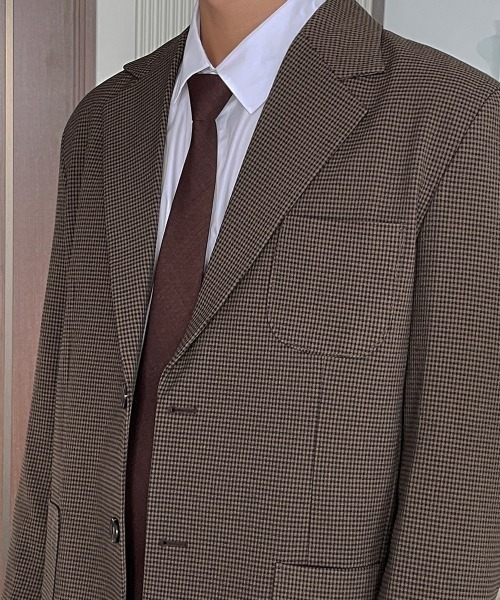 ASCLO（エジュクロ）の「ASCLO  Newtro Blazer（テーラードジャケット・メンズ・ブラック/ベージュ/チェック・MEDIUM/LARGE）」の19枚目の写真