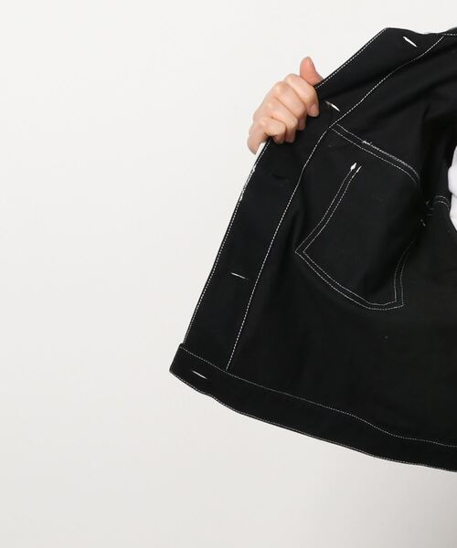 WC（ダブル シー）の「ビジューボタンジャケット（デニムジャケット・レディース・ブラック/インディゴブルー・FREE）」の4枚目の写真