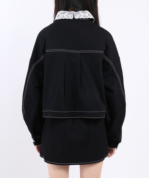 WC（ダブル シー）の「ビジューボタンジャケット（デニムジャケット・レディース・ブラック/インディゴブルー・FREE）」の10枚目の写真