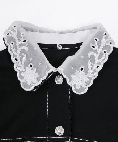 WC（ダブル シー）の「ビジューボタンジャケット（デニムジャケット・レディース・ブラック/インディゴブルー・FREE）」の14枚目の写真