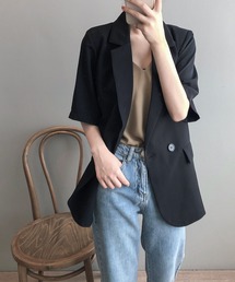 ルーズシルエットハーフスリーブジャケット