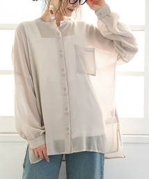 osharewalker | 『バンドカラーボイルシアーシャツ』(シャツ/ブラウス)