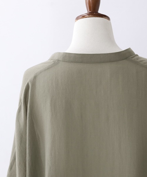 osharewalker（オシャレウォーカー）の「【廃盤】『バンドカラーボイルシアーシャツ』（シャツ/ブラウス・レディース・ブラック/カーキ/ライトベージュ・FREE）」の14枚目の写真