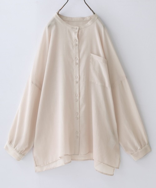 osharewalker（オシャレウォーカー）の「【廃盤】『バンドカラーボイルシアーシャツ』（シャツ/ブラウス・レディース・ブラック/カーキ/ライトベージュ・FREE）」の18枚目の写真