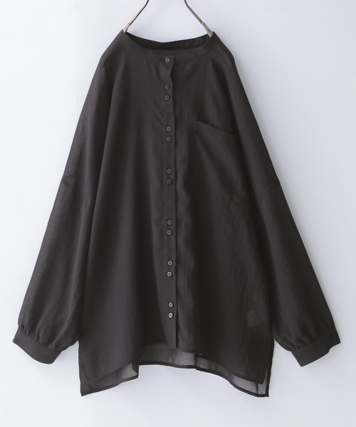 osharewalker（オシャレウォーカー）の「【廃盤】『バンドカラーボイルシアーシャツ』（シャツ/ブラウス・レディース・ブラック/カーキ/ライトベージュ・FREE）」の20枚目の写真