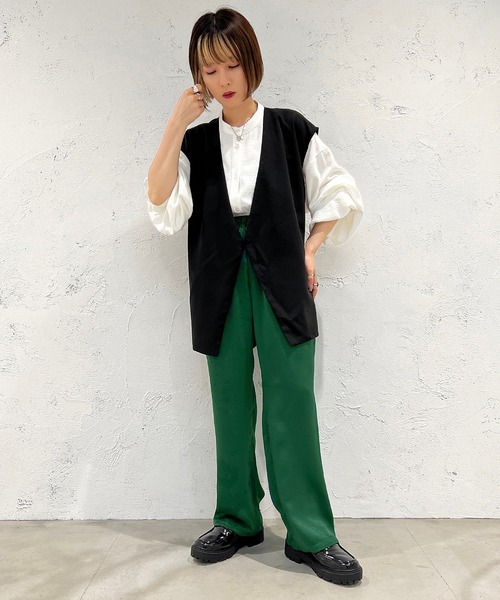 apres jour mignon（アプレジュールミニョン）の「スリットノーカラージレ【ZOZOTOWN限定アイテム】（ベスト・レディース・ベージュ/ブラック/ダークブラウン・X-LARGE/フリー）」の8枚目の写真
