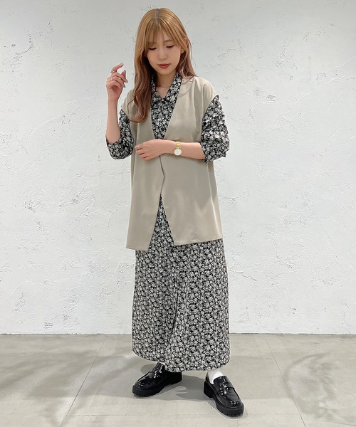 apres jour mignon（アプレジュールミニョン）の「スリットノーカラージレ【ZOZOTOWN限定アイテム】（ベスト・レディース・ベージュ/ブラック/ダークブラウン・X-LARGE/フリー）」の21枚目の写真
