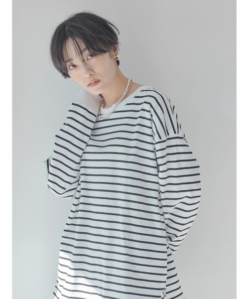 AMERICAN HOLIC（アメリカンホリック）の「サイドスリットカットチュニック（Tシャツ/カットソー・レディース・その他7/オフホワイト・L/M）」の7枚目の写真