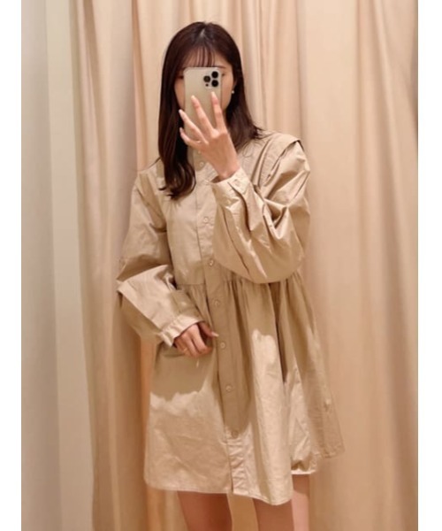 RODEO CROWNS WIDE BOWL（ロデオクラウンズワイドボウル）の「ボリュームスリーブチュニックシャツ（シャツ/ブラウス・レディース・ブラック/ベージュ/ホワイト・FREE）」の4枚目の写真