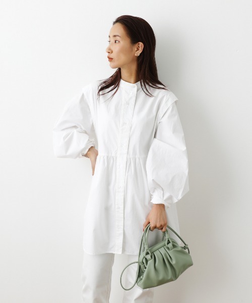 RODEO CROWNS WIDE BOWL（ロデオクラウンズワイドボウル）の「ボリュームスリーブチュニックシャツ（シャツ/ブラウス・レディース・ブラック/ベージュ/ホワイト・FREE）」の9枚目の写真