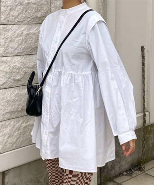 RODEO CROWNS WIDE BOWL（ロデオクラウンズワイドボウル）の「ボリュームスリーブチュニックシャツ（シャツ/ブラウス・レディース・ブラック/ベージュ/ホワイト・FREE）」の15枚目の写真