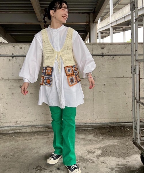 RODEO CROWNS WIDE BOWL（ロデオクラウンズワイドボウル）の「ボリュームスリーブチュニックシャツ（シャツ/ブラウス・レディース・ブラック/ベージュ/ホワイト・FREE）」の18枚目の写真