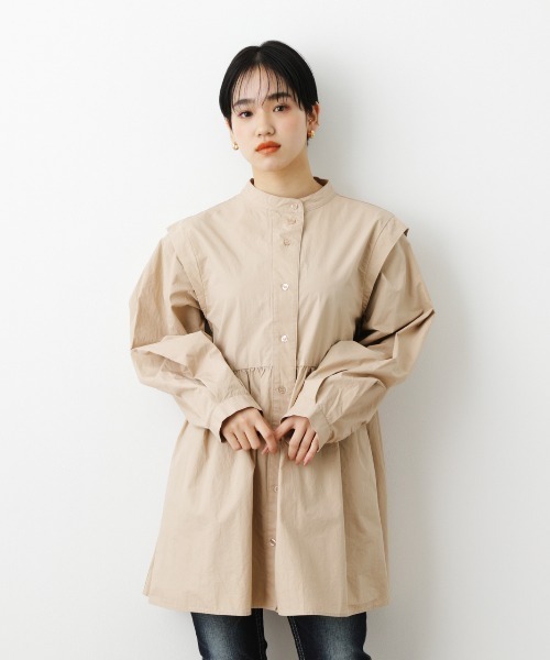 RODEO CROWNS WIDE BOWL（ロデオクラウンズワイドボウル）の「ボリュームスリーブチュニックシャツ（シャツ/ブラウス・レディース・ブラック/ベージュ/ホワイト・FREE）」の10枚目の写真