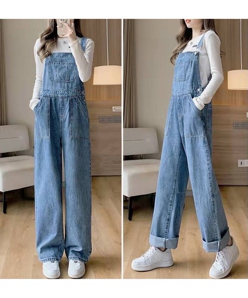 SpRay（スプレイ）の「デニムサロペット（サロペット/オーバーオール・レディース・ブルー・MEDIUM/LARGE）」の3枚目の写真