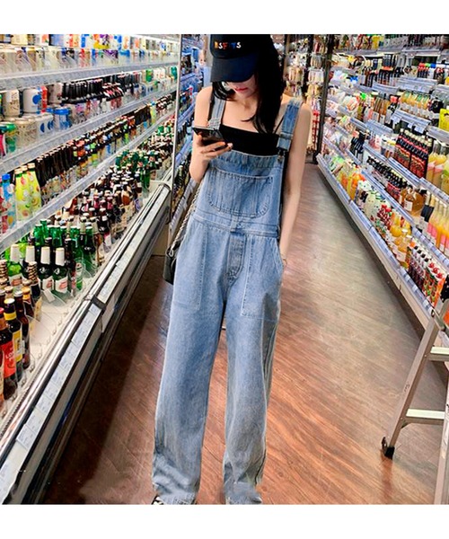 SpRay（スプレイ）の「デニムサロペット（サロペット/オーバーオール・レディース・ブルー・MEDIUM/LARGE）」の6枚目の写真