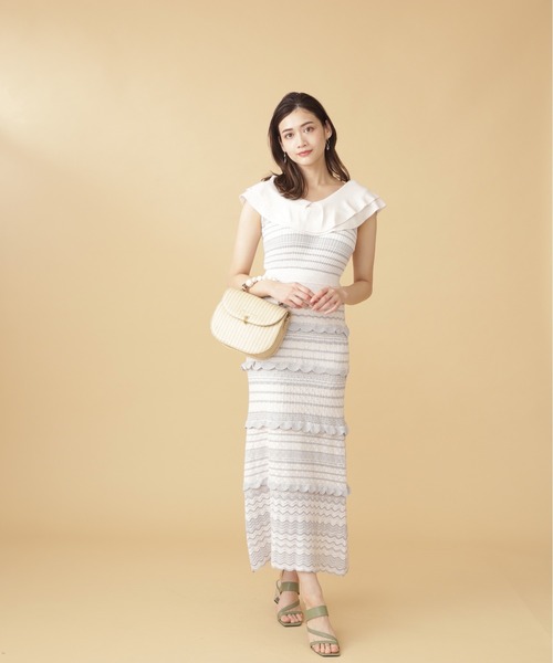 JILL by JILL STUART ミックスパターンクロシェニットワンピース JILL by JILL STUART（ジルバイジルスチュアート）の