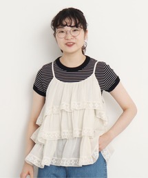 Dot&Stripes CHILD WOMAN | コットンボイル×マニーレース ティアードキャミブラウス(シャツ/ブラウス)