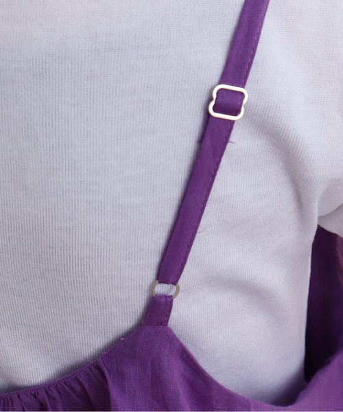 Dot＆Stripes CHILD WOMAN（ドットアンドストライプス　チャイルドウーマン）の「コットンボイル×マニーレース ティアードキャミブラウス（シャツ/ブラウス・レディース・パープル/アイボリー・FREE）」の13枚目の写真