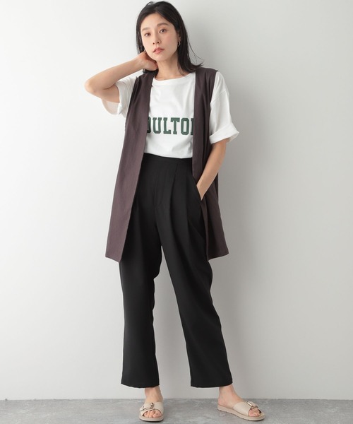 LEPSIM（レプシィム）の「ハイウエストタックパンツ2　277895（その他パンツ・レディース・ブラック/レッド/グレイッシュベージュ・MEDIUM/LARGE）」の4枚目の写真