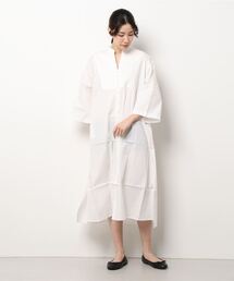 Grand PARK | ピンタック入り　ワイドスリーブ前開きワンピース(シャツワンピース)
