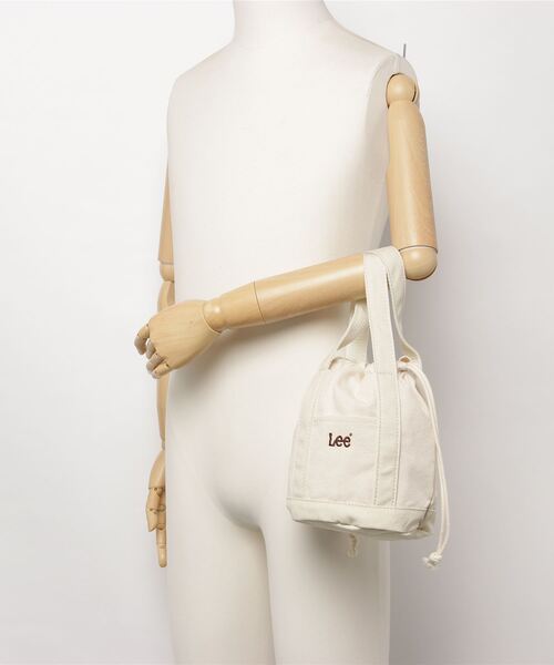 Lee（リー）の「【Lee/リー】コットンキャンバス ミニ巾着トートバッグ/ 巾着ポーチ/ エコバッグ（トートバッグ・レディース・グレー/オフホワイト/オリーブ・FREE）」の10枚目の写真