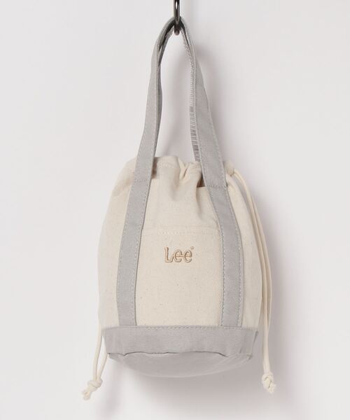 Lee（リー）の「【Lee/リー】コットンキャンバス ミニ巾着トートバッグ/ 巾着ポーチ/ エコバッグ（トートバッグ・レディース・グレー/オフホワイト/オリーブ・FREE）」の5枚目の写真