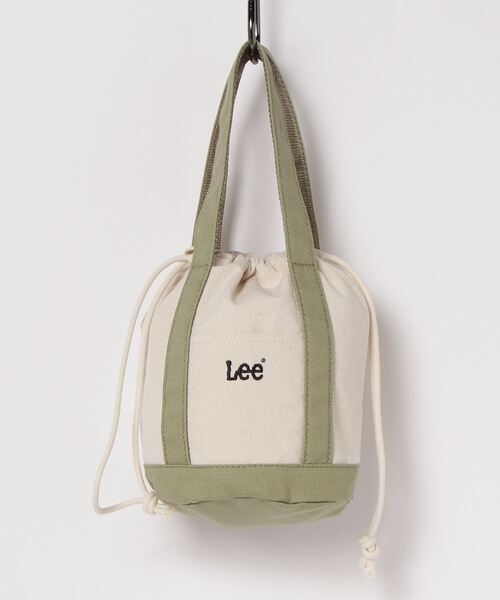 Lee（リー）の「【Lee/リー】コットンキャンバス ミニ巾着トートバッグ/ 巾着ポーチ/ エコバッグ（トートバッグ・レディース・グレー/オフホワイト/オリーブ・FREE）」の6枚目の写真