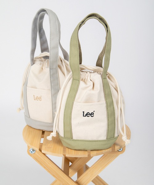 Lee（リー）の「【Lee/リー】コットンキャンバス ミニ巾着トートバッグ/ 巾着ポーチ/ エコバッグ（トートバッグ・レディース・グレー/オフホワイト/オリーブ・FREE）」の11枚目の写真