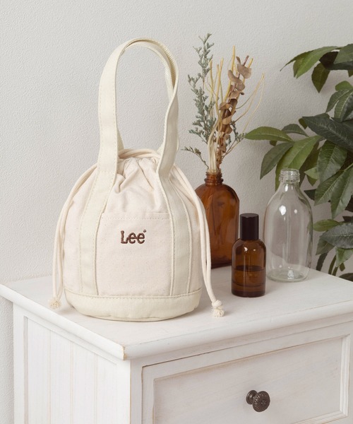 Lee（リー）の「【Lee/リー】コットンキャンバス ミニ巾着トートバッグ/ 巾着ポーチ/ エコバッグ（トートバッグ・レディース・グレー/オフホワイト/オリーブ・FREE）」の12枚目の写真