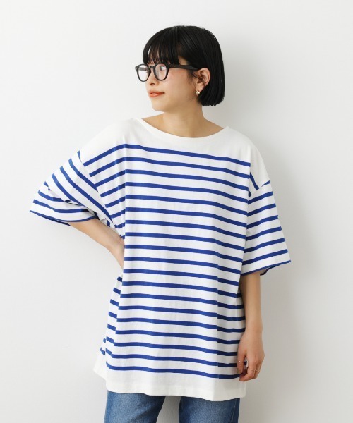 RODEO CROWNS WIDE BOWL（ロデオクラウンズワイドボウル）の「バスクボーダーTシャツ（Tシャツ/カットソー・レディース・グリーン系その他/ブルー系その他/ピンク系その他/イエロー系その他・FREE）」の3枚目の写真