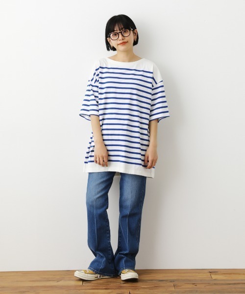 RODEO CROWNS WIDE BOWL（ロデオクラウンズワイドボウル）の「バスクボーダーTシャツ（Tシャツ/カットソー・レディース・グリーン系その他/ブルー系その他/ピンク系その他/イエロー系その他・FREE）」の20枚目の写真