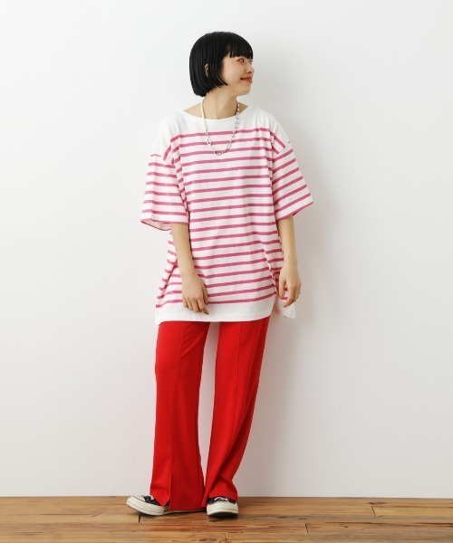 RODEO CROWNS WIDE BOWL（ロデオクラウンズワイドボウル）の「バスクボーダーTシャツ（Tシャツ/カットソー・レディース・グリーン系その他/ブルー系その他/ピンク系その他/イエロー系その他・FREE）」の10枚目の写真