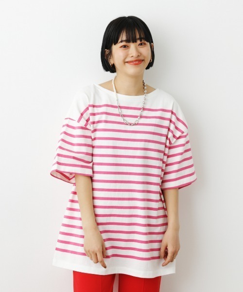 RODEO CROWNS WIDE BOWL（ロデオクラウンズワイドボウル）の「バスクボーダーTシャツ（Tシャツ/カットソー・レディース・グリーン系その他/ブルー系その他/ピンク系その他/イエロー系その他・FREE）」の5枚目の写真