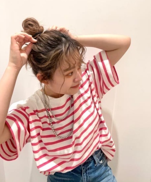 RODEO CROWNS WIDE BOWL（ロデオクラウンズワイドボウル）の「バスクボーダーTシャツ（Tシャツ/カットソー・レディース・グリーン系その他/ブルー系その他/ピンク系その他/イエロー系その他・FREE）」の9枚目の写真